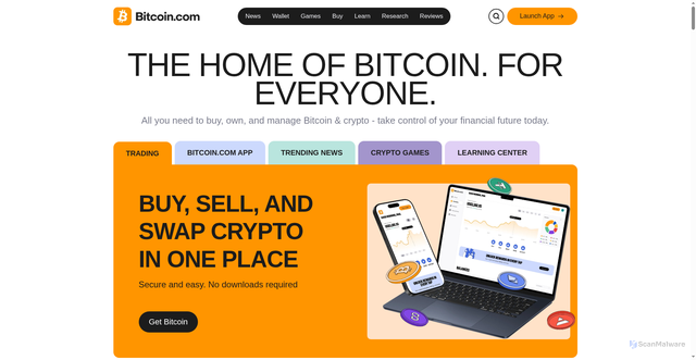 Security scan screenshot of https://www.bitcoin.com/