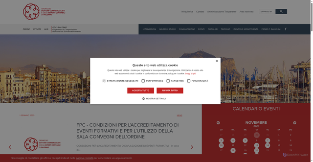 Security scan screenshot of https://www.commercialisti.pa.it/it/