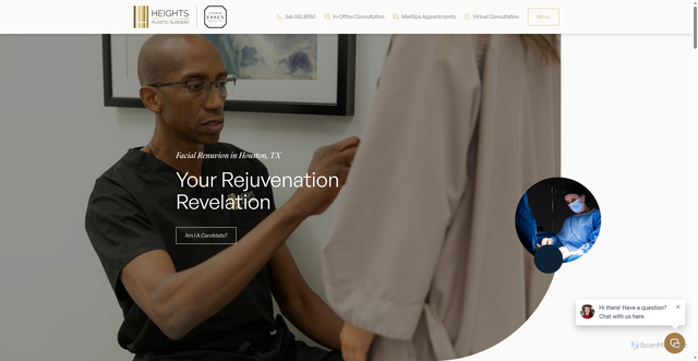 Security scan screenshot of https://heightsplasticsurgeryhouston.com/services/facial-renuvion/