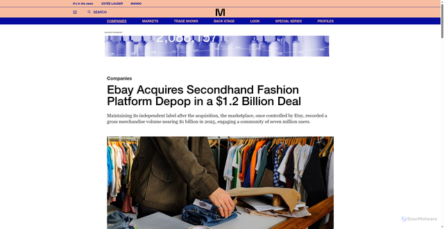 Security scan screenshot of https://www.modaes.com/global/companies/ebay-buys-second-hand-platform-depop-for-12-billion-dollars