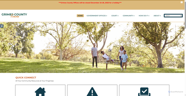 Security scan screenshot of https://grimescountytexas.gov/