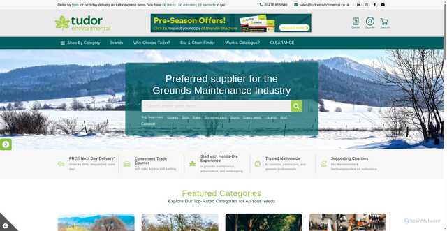 Security scan screenshot of https://www.tudorenvironmental.co.uk