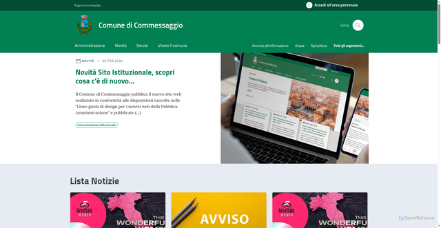 Security scan screenshot of https://www.comune.commessaggio.mn.it