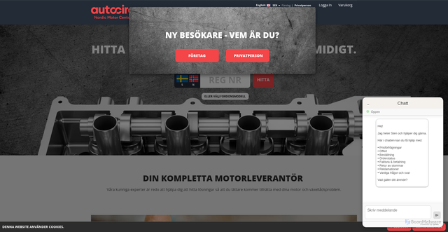 Security scan screenshot of https://nordicmotorcenter.se