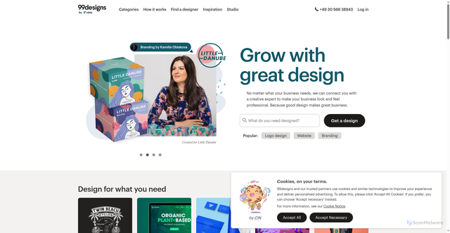 Security scan screenshot of https://en.99designs.it/