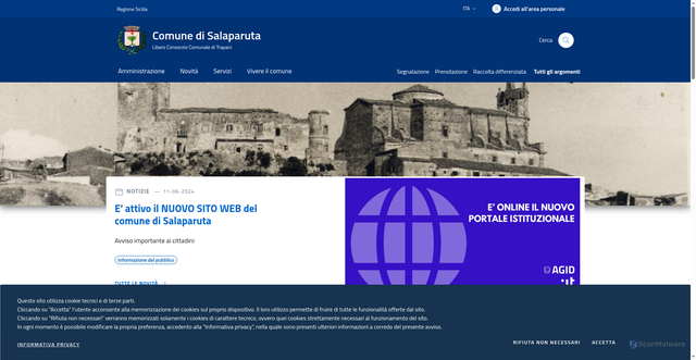 Security scan screenshot of https://www.comune.salaparuta.tp.it/