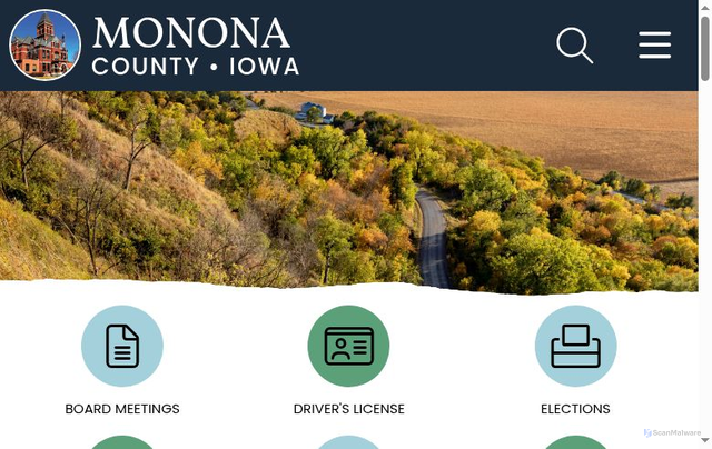 Security scan screenshot of https://mononacountyiowa.gov/