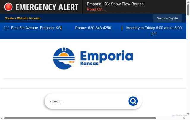 Security scan screenshot of https://www.emporiaks.gov/