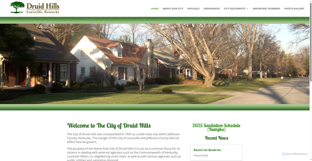 Security scan screenshot of https://druidhillsky.gov/