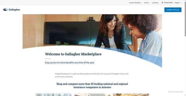 Security scan screenshot of https://gallaghermarketplace.com/
