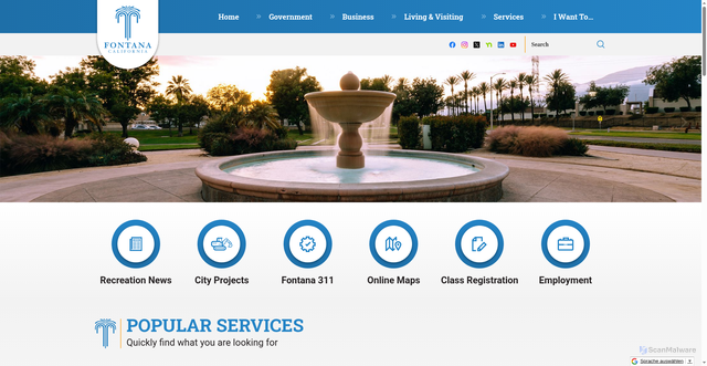 Security scan screenshot of https://www.fontanaca.gov/