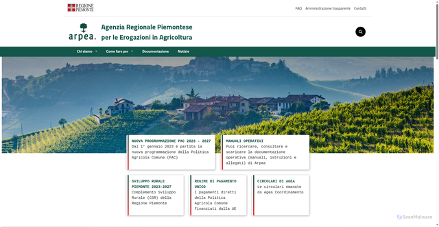 Security scan screenshot of https://www.arpea.piemonte.it