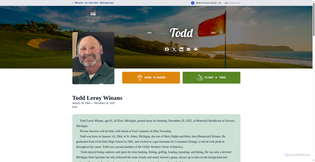 Security scan screenshot of https://www.smithfamilyfuneralhomes.com/obituaries/todd-winans