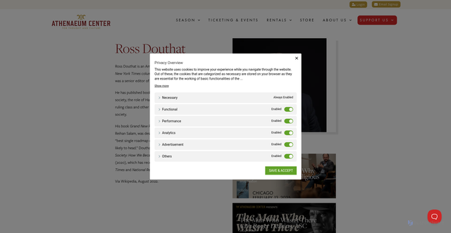 Security scan screenshot of https://athenaeumcenter.org/performers/ross-douthat/