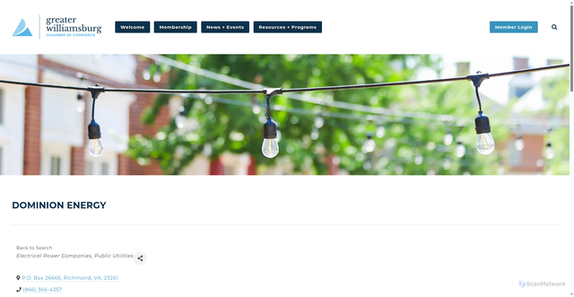 Security scan screenshot of https://connect.businesswilliamsburg.com/directory/RedirectTo/15976030