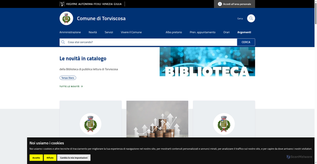 Security scan screenshot of https://www.comune.torviscosa.ud.it/
