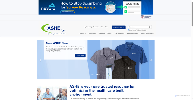 Security scan screenshot of https://ashe.org