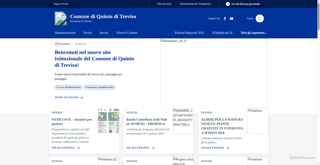 Security scan screenshot of https://www.comune.quintoditreviso.tv.it/
