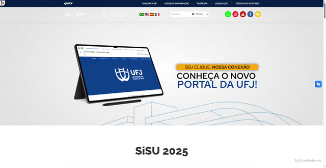 Security scan screenshot of https://portalufj.jatai.ufg.br