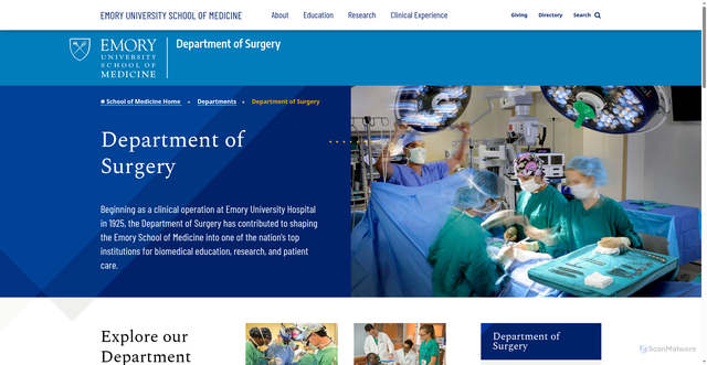 Security scan screenshot of https://surgery.emory.edu
