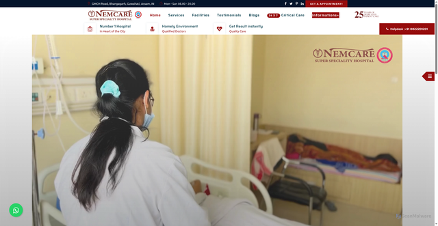 Security scan screenshot of https://www.nemcare.com