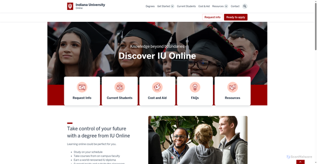 Security scan screenshot of https://online.iu.edu