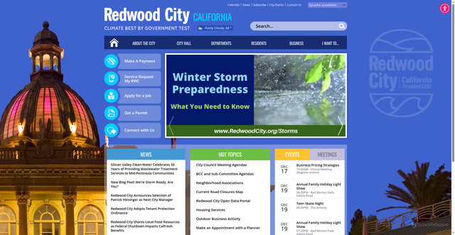 Security scan screenshot of https://www.redwoodcity.org/