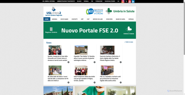 Security scan screenshot of https://www.uslumbria2.it/