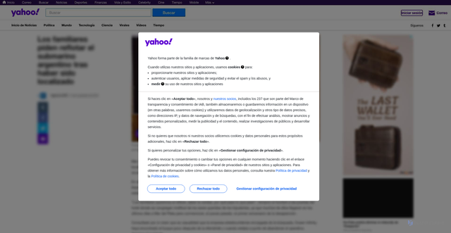 Security scan screenshot of https://es.finance.yahoo.com/noticias/binance-muestra-entradas-bitcoin-altas-054000117.html