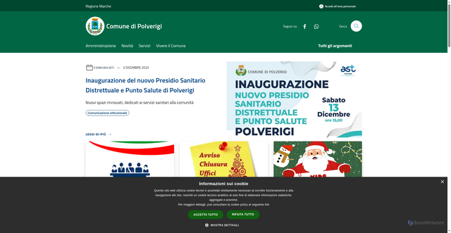 Security scan screenshot of https://www.comune.polverigi.an.it/it