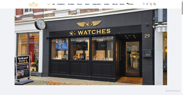 Security scan screenshot of https://sg-watches.de