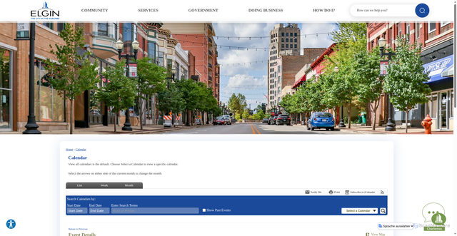 Security scan screenshot of https://elginil.gov/calendar.aspx?EID=13511