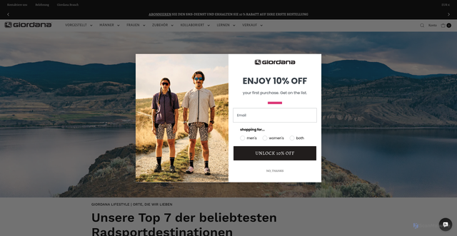 Security scan screenshot of https://giordanacycling.com/pages/top-cycling-destinations?srsltid=AU7gw4UNSj4J5yrrj0haOgn8mvVxBlUrVBwKCxlyoutKPxier7TWLYSE