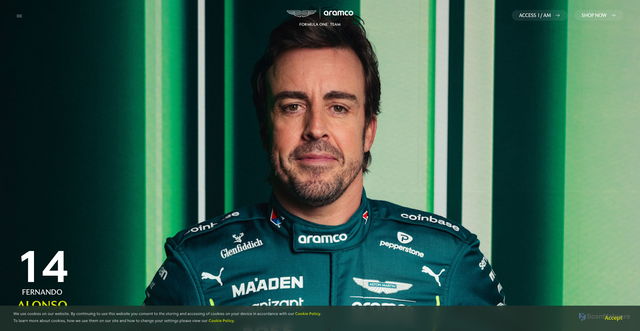 Security scan screenshot of https://www.astonmartinf1.com/en-GB/driver/fernando-alonso