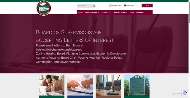 Security scan screenshot of https://tobyhannatownshippa.gov/