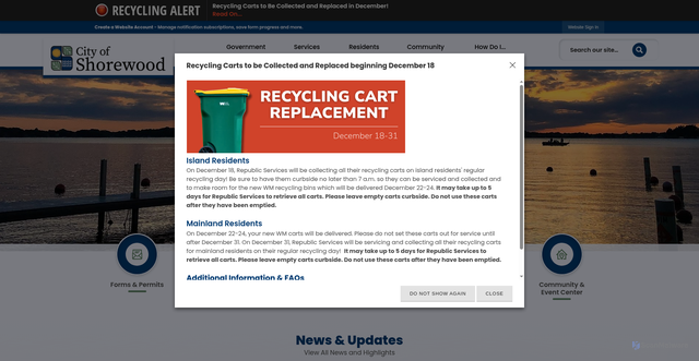 Security scan screenshot of https://shorewoodmn.gov/