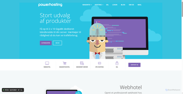 Security scan screenshot of https://powerhosting.dk
