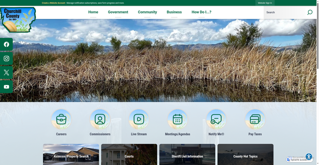 Security scan screenshot of https://churchillcountynv.gov/