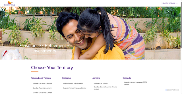 Security scan screenshot of https://myguardiangroup.com