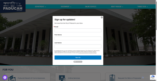 Security scan screenshot of https://paducahky.gov/