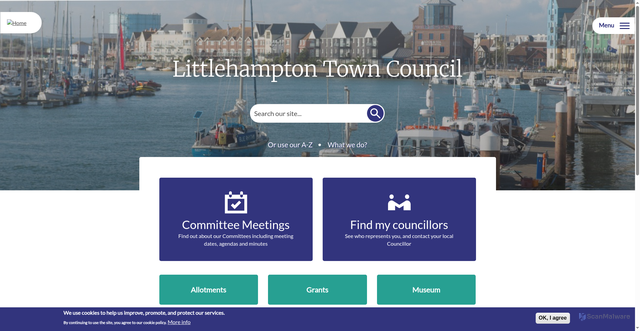 Security scan screenshot of https://www.littlehampton-tc.gov.uk/