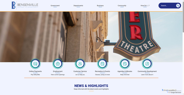 Security scan screenshot of https://bensenville.gov/