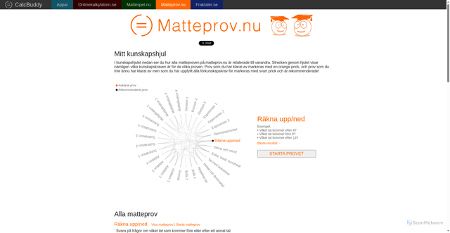 Security scan screenshot of https://matteprov.nu