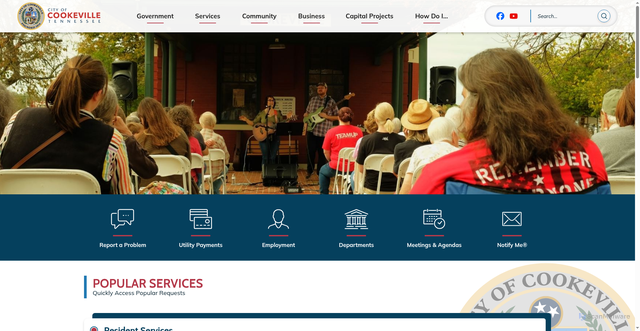 Security scan screenshot of https://cookeville-tn.gov/