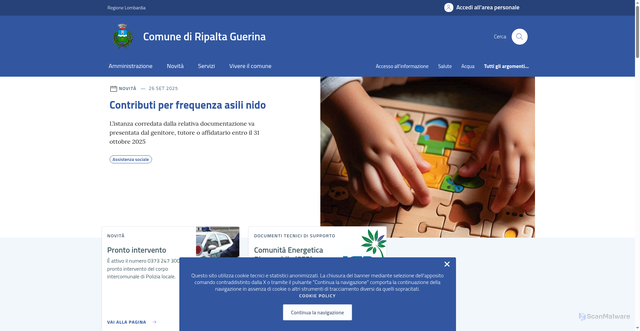 Security scan screenshot of https://comune.ripaltaguerina.cr.it/
