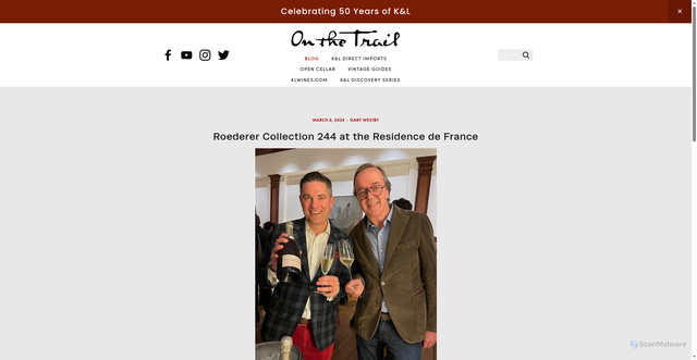Security scan screenshot of https://onthetrail.klwines.com/on-the-trail-blog/2024/3/6/roederer-244