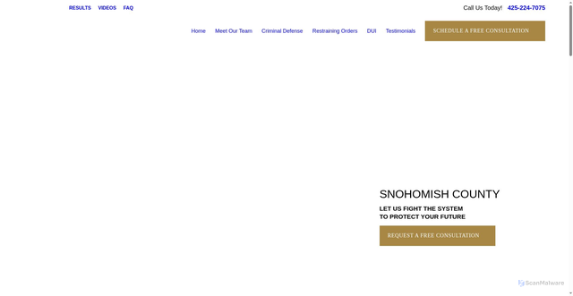 Security scan screenshot of https://www.washingtoncriminaldefensefirm.com/areas-we-serve/snohomish-county/