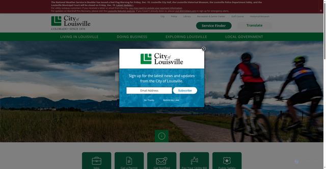 Security scan screenshot of https://www.louisvilleco.gov/