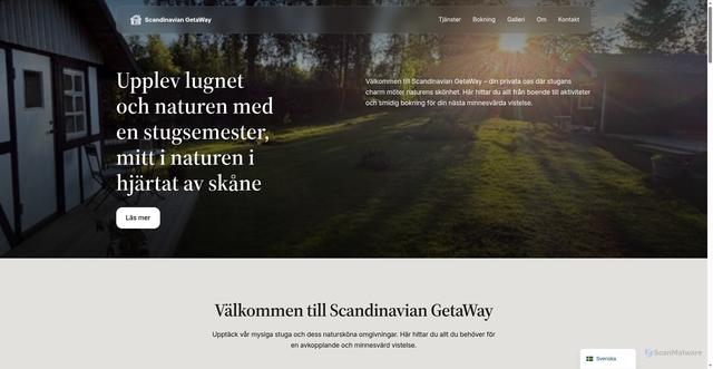 Security scan screenshot of https://scandinaviangetaway.se