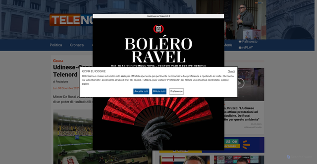 Security scan screenshot of https://telenord.it/udinese-genoa-le-formazioni-telenord-in-diretta-97516